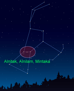Sternenbild: Alnitak, Alnilam, Mintaka